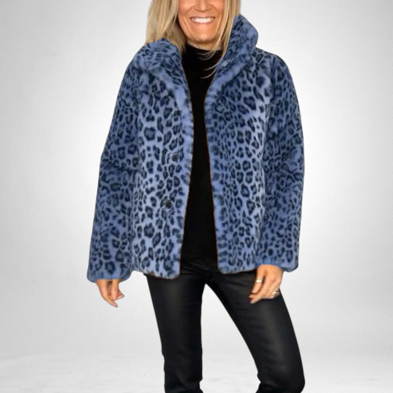 Luipaard print warme zachte winterjas - dames