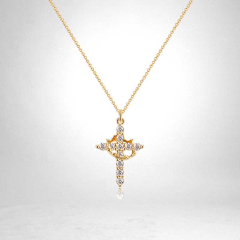 Necklace with a cross symbol + crown