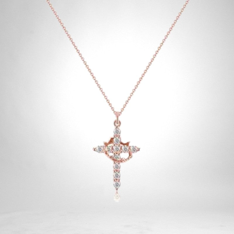 Necklace with a cross symbol + crown